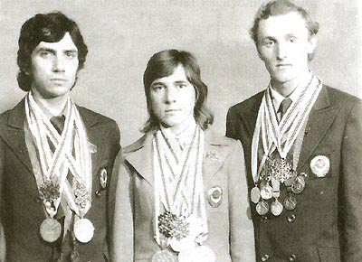 Олимпийские чемпионы Николай Бажуков, Раиса Сметанина, Василий Рочев Олимпийские чемпионы Николай Бажуков, Раиса Сметанина, Василий Рочев
