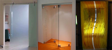 Стеклянные межкомнатные двери из матового прозрачного и цветного стекла