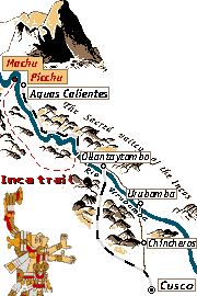 Схема тропы Инков Inca trail, Перу (73 Кб)