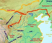 Карта Великой китайской стены. Династия Qin (Цинь). A map of the great wall of china of Qin Dynasty. (Image: 253K)