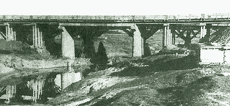 Первый построенный в Коми железобетонный мост. Княжпогостский район, 1959 год
