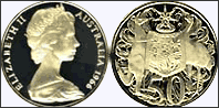 Австралийский 50 центов образца 1966 года (серебро 800 проба)