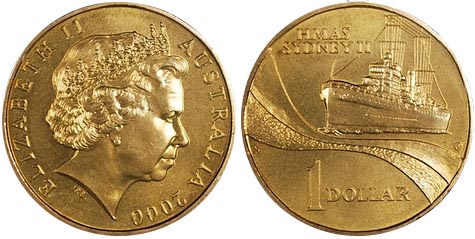 Памятный 1 австралийский доллар 2000 года «HMAS Сидней II» 